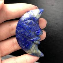 Hermosa cara de cristal Natural lapislázuli, gema tallada y pulida a mano, decoración para el hogar 2024 - compra barato