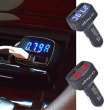 2022 NEW Dual USB Car Charger 5V 3.1A Universal 4 in 1 with Voltage/temperature/Current Meter Tester Adapter Digital LED Display 2024 - buy cheap