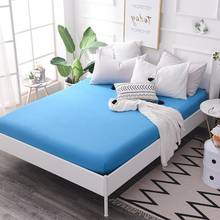 Lençol de cama estampado com faixa elástica completa, lençol com 40, 140x200cm, azul 2024 - compre barato