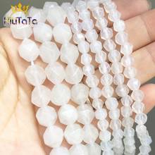 Natural Stone Beads Faceted White Agates Loose Spacer Beads For Jewelry Making DIY Bracelet Charms Accessories 15'' 6/8/10mm 2024 - buy cheap
