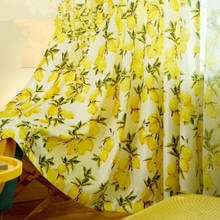 [byetee] Lemon Pastoral Style Curtain Finished Living Room Blackout Kids Curtains For Bedroom Study Bay Window Floor Curtain 2024 - buy cheap