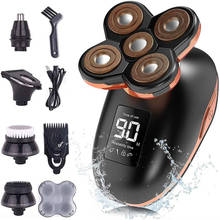 MARSKE 5D Flutuantes Barbeadores Barbeador Elétrico para Homens 5 em 1 Careca Homens Beard Trimmer Grooming Kit Display LED USB recarregável 2024 - compre barato