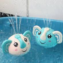 Elephant Light Water Spray Ball Cute Cartoon Shape Baby Light Up Bath Tub Toy Spinning Elephant Water Sprinkler Toy 2024 - buy cheap