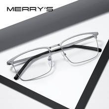 MERRYS DESIGN Men Pure Titanium Glasses Frame Business Style Male Square Ultralight Eye Myopia Prescription Eyeglasses S2263 2024 - buy cheap