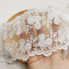 5yards/lot 11cm Off White Bilateral Mesh Embroidery Lace Trim Accessories W099 2024 - buy cheap