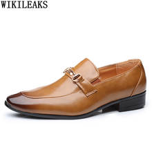 Zapatos Oxford sin cordones para hombre, calzado Formal de boda, mocasines de negocios, zapatos de vestir de cuero, 2021 2024 - compra barato