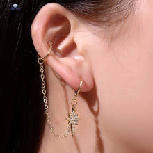 Starbeauty Rhinestone Star Ear Cuff Long Tassel Earrings for Women Fake Piercing Helix Piercing Ear Piercing Fake Earrings Clip 2024 - buy cheap