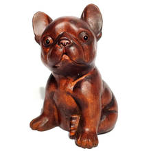 CQ096 - 2" Hand Carved Boxwood Netsuke Carving Figurine: Bulldog Dog Animal Statue Small Carving Crafts Home Decoration Ornament 2024 - buy cheap