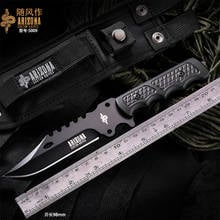 Cuchillo táctico recto de supervivencia al aire libre, navaja afilada portátil de supervivencia salvaje, mango de cuchillo G10 8CR13mov 2024 - compra barato