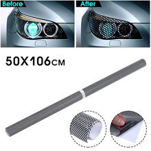 50x106cm Car Headlight Perforated Film Tint Mesh Like Fly Eye Tinting Film Car Headlight Tail Light Decal Sticker Gray 2024 - buy cheap