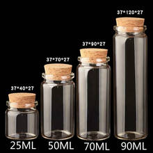 300PCS 25/30/40/50/60/70/80/80ml Glass Container Decor Mason Jars Vials Bottle Glass Jars DIY Bottles Cork Stopper Ornaments Jar 2024 - buy cheap