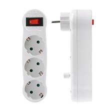 European Standard Three Socket 2 Round Plug 3 Hole Socket With Switch On Off Wall Charger Adapter Power Outlet White Sockets#DC 2024 - buy cheap