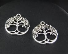 10Pcs  Silver Color Tree  Charms Making Metal Plant Pendant Necklaces Earrings Handcraft Jewelry 26X23mm A2117 2024 - buy cheap