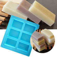 Molde rectangular de silicona con 6 cavidades para jabón, herramienta para hacer pasteles caseros, para Chocolate, hornear, 3D 2024 - compra barato