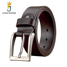 FAJARINA Men's Good Level Quality Cowhide Belts Simple Design Styles Alloy Buckle Metal Cow Skin Belt Leather for Men N17FJ999 2024 - buy cheap