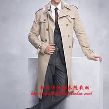 Free Shipping New Male Windbreaker Men's Brand Slim Fashion Britain Spring Long Trench Coat Plus Size Jacket Men Singer Costumes 2024 - buy cheap