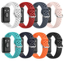 Pulseira de relógio para huawei, pulseira de relógio da moda para huawei fit de silicone macio, pulseira esportiva respirável, acessórios de pulseira para huawei fit 2024 - compre barato