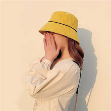Chapéu balde feminino adulto ajustável cor sólida boné de pescador com cordão 2024 - compre barato