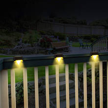 4 pçs led solar lâmpada caminho da escada luz de parede ao ar livre à prova dwaterproof água cerca solar jardim paisagem passo escada deck luzes 2024 - compre barato