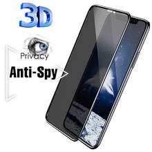 Vidrio templado de privacidad total Oppselve para iPhone 12 X XR XS 11 Pro Max 6 6S 7 8 Plus SE Protector de pantalla Anti espía de alta definición 2024 - compra barato