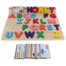 Деревянные головоломки с алфавитом, обучающие игрушки для 1 года, подарки для девочек и мальчиков 2024 - купить недорого