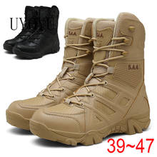 Botas militares de cuero de alta calidad para hombre, botines de combate táctico de fuerzas especiales para el desierto, Zapatos para exteriores 2024 - compra barato