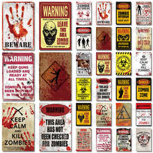 Cartel de Metal de Zombie, placa de estaño, decoración de pared Vintage para Bar, Pub, Club, hombre, cueva, letreros de Metal (20x30cm) 2024 - compra barato