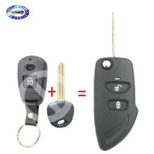 Folding Flip Remote Key Shell Case Fob 2 Button For Hyundai Santa Fe Trajet Left Blade 2024 - buy cheap