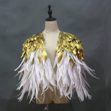 Queen Shoulder Decor Gold Feather Shawl Fashion Photography Window Display Props Pure Handmade 2024 - buy cheap