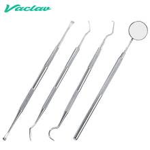 Vaclav 4Pcs Dental Mirror Stainless Steel Dental Tool Set Mouth Mirror Dental Kit Instrument Dental Pick Dentist Prepare Tool 2024 - buy cheap