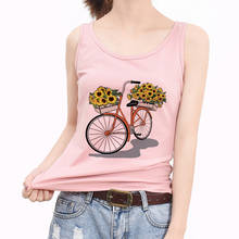 Colete solto de verão, camiseta sem mangas da moda harajuku, solta, casual e com gráfico de bicicleta, para mulheres, roupas 2024 - compre barato