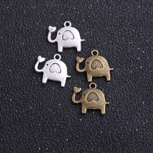18pcs 14*15mm two color Charms Elephants Fit Bracelet Necklace DIY Metal Jewelry Findings 2024 - buy cheap