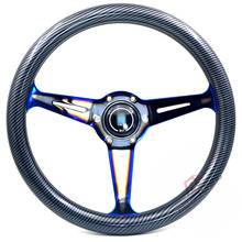 Универсальный 14 дюймов 350 мм синий сгоревший стиль из углеродного волокна Материал: АБС + алюминий ND Автомобильный спортивный гоночный руль 2024 - купить недорого