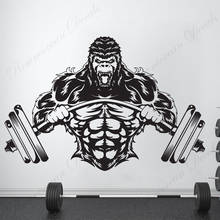 Gorilla Fitness Gym-pegatina de pared para decoración del hogar, arte de vinilo, diseño de Interior, calcomanías de levantamiento de pesas de fuerte resistencia, Mural 4660 2024 - compra barato
