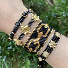 Pulseira zhongvi miyuki bracelete feminino artesanal, bracelete étnico boho tecido, joias da moda para mulheres 2021 2024 - compre barato