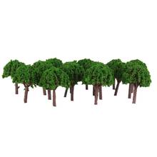 50 Light Green Trees Fit Z T Scale Model Train Road Park Diorama Scene 1:500 2024 - buy cheap