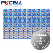250pcs PKCELL 3V lithium battery CR1620 Button Batteries ECR1620 DL1620 5009LC Cell Coin Lithium Battery CR 1620 2024 - buy cheap