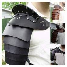 Mens Medieval Leather Viking Battle Armor Knight Pauldrons Shoulder Renaissance Vintage masquerade Party costume props Cosplay 2024 - buy cheap