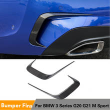 Car Rear Bumper Splitters Vent Fins For BMW 3 Series G20 G28 330i M-Sport 2020-2021 Rear Bumper Wind Canards Carbon Fiber 2024 - buy cheap