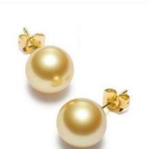 10MM NATURAL SOUTH SEA GENUINE GOLD PEARL EARRING new Tibetan gold 2024 - buy cheap