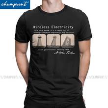 Camisetas de electricidad inalámbrica Nikola Tesla para hombre, camiseta de ciencia física e Inventor de energía, camiseta Geek Nerd, novedad 2024 - compra barato