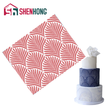 Shenhong bolo estêncil trigo pico flor padrão fondant ferramentas de decoração sugarcraft chocolate molde diy casamento aniversário partys 2024 - compre barato