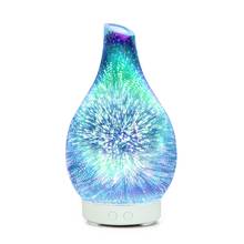 3D фейерверк стеклянная ваза форма увлажнитель воздуха с Светодиодный Ночник светильник Арома эфирное масло диффузор тумана ультразвуковой увлажнитель 2024 - купить недорого
