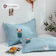Liv-Esthete 100% Cotton Pillowcase Wholesale Decorative Puppy Cartoon Pillow Cover Bedding For Women Men 48x74cm Pillowcase 2024 - buy cheap