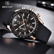 2021 BENYAR Design Top Luxury Casual Fashion Men's Quartz Watch Multifunctional Waterproof High-quality Rubber Chronograph Watch 2024 - buy cheap