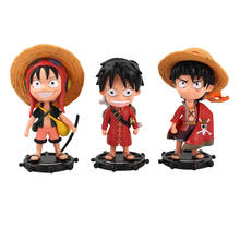 3 шт./лот Luffy Фигурки Игрушки Обезьяна D Luffy соломенная шляпа Пираты капитан аниме модели куклы 2024 - купить недорого