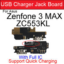 Conector usb para asus zenfone 3 max zc553kl, conector e cabo flex de microfone usb 2024 - compre barato