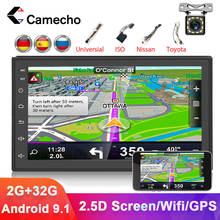 Camecho 2 Din Android 9.1 Car Radio Car Stereo Multimedia GPS Navigation Wifi Bluetooth USB Autoradio FM Audio Camera Universal 2024 - buy cheap