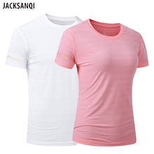 Jacksanqi camiseta feminina de tecido de gelo, para caminhada ao ar livre, esportiva, respirável, para verão 2024 - compre barato