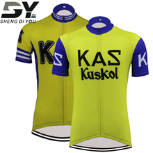 Kas camisa masculina para ciclismo, camiseta clássica para equipe de bicicleta com manga curta, roupa para ciclismo ao ar livre maillot 065 2024 - compre barato